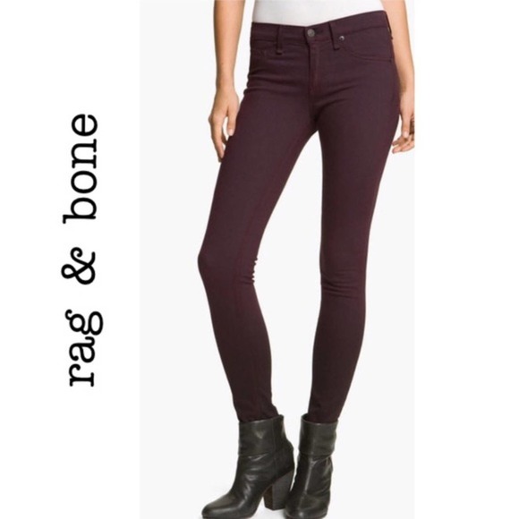 Rag & bone Skinny Jean in Burgundy size 25 - Picture 1 of 7